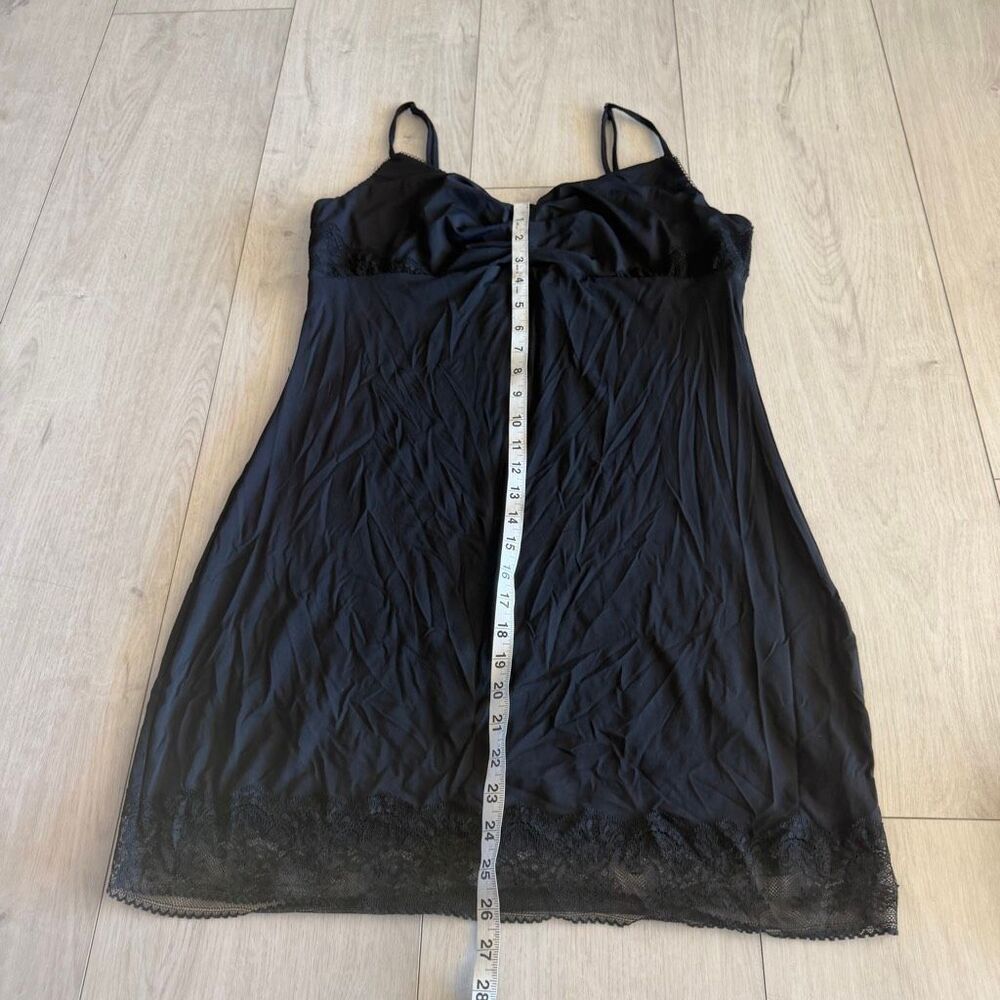 Anthropologie women’s black slip lace dress size L - Picture 2 of 8